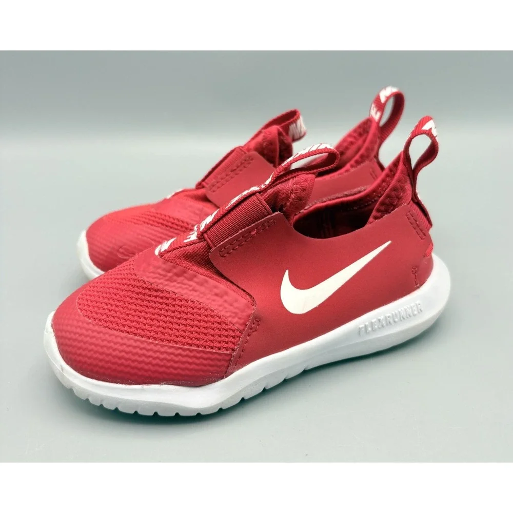 Nike Flex Runner Red White Slip-On Shoes Size 8C Toddler AT4665-601